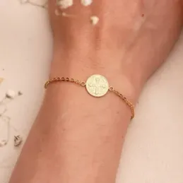 San Benito Pulsera Oro 18k mujer 18 cm. diámetro 12 mm.
