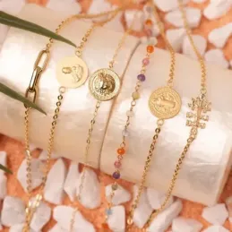San Benito Pulsera Oro 18k mujer 18 cm. diámetro 12 mm.