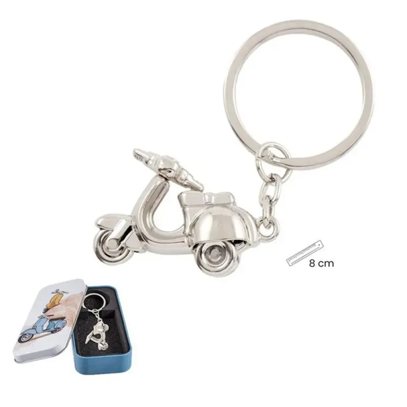 Llavero metálico móvil 35mm. moto Vespa ancho 27mm. unisex [AC1505]