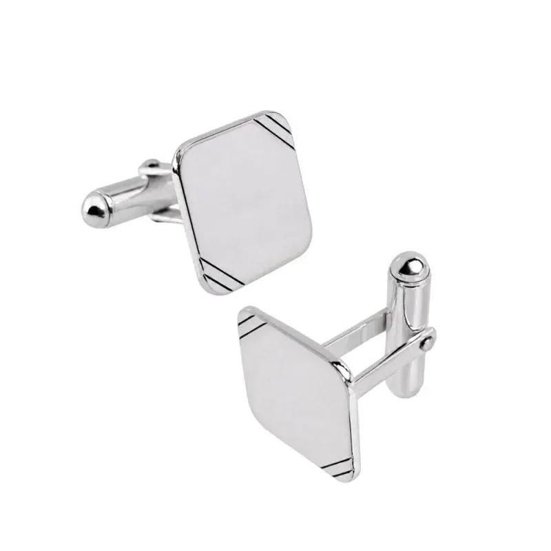 Gemelos plata Ley 925m hombre 15 mm. oxidado liso cuadrados detalles