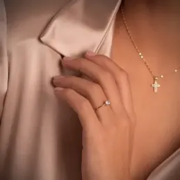 Solitario oro 18k circonita [7725]