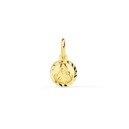 Virgen del Carmen Medalla Oro 18k niño 8 mm. bisel tallado