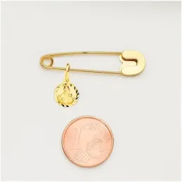 Virgen del Carmen Medalla Oro 18k niño 8 mm. bisel tallado