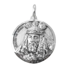 Jesús el Rico y Virgen del Amor de Málaga Escapulario en Plata de Ley