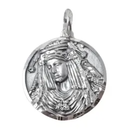 Jesús el Rico y Virgen del Amor de Málaga Escapulario en Plata de Ley