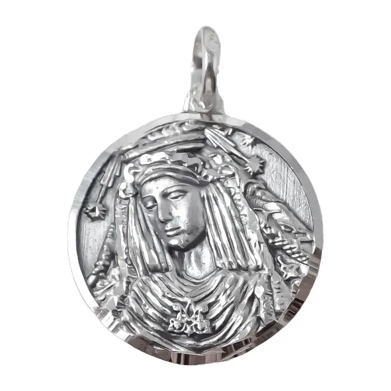 Jesús el Rico y Virgen del Amor de Málaga Escapulario en Plata de Ley