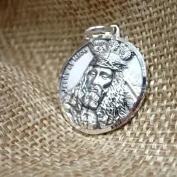 Jesús el Rico y Virgen del Amor de Málaga Escapulario en Plata de Ley