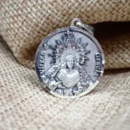 Virgen de Gracia Medalla en Plata de Ley 925m maciza de 22 mm. en rel