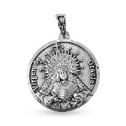 Virgen de Gracia Medalla en Plata de Ley 925m maciza de 22 mm. en rel