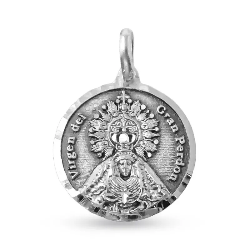 Virgen del Gran Perdón Málaga Medalla Plata Ley 925m maciza 18 mm.. G