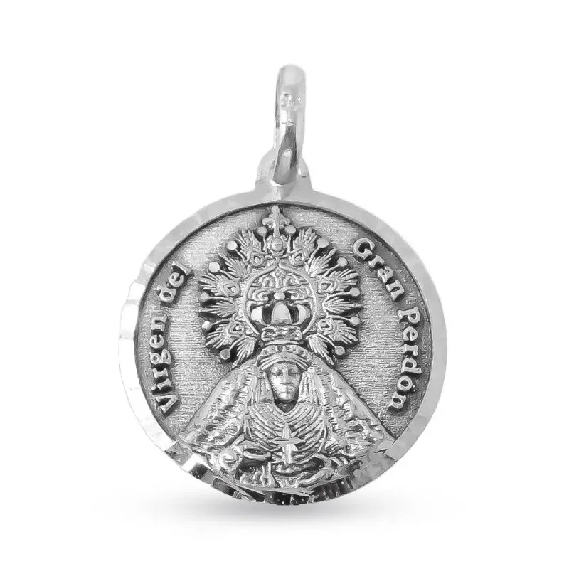 Virgen del Gran Perdón Málaga Medalla Plata Ley 925m maciza 21mm.. Gr
