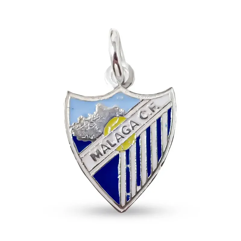 Málaga Club Fútbol Escudo Colgante Plata Ley 925m macizo 19 mm.. Grab