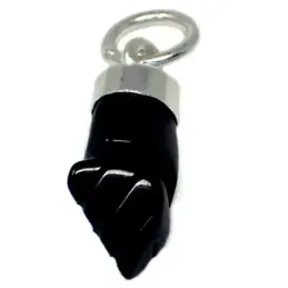 Colgante plata Ley 925m mano azabache auténtico puño higa [AB4910]