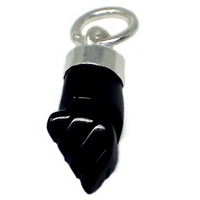 Colgante plata Ley 925m mano azabache auténtico puño higa [AB4910]