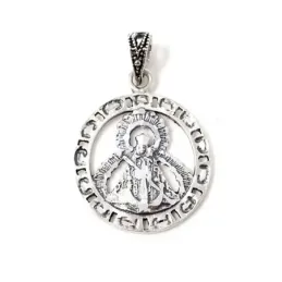 Virgen de la Cabeza colgante medalla maciza plata Ley 925m calada 25