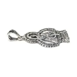 Virgen de la Cabeza medalla maciza plata Ley 925m colgante 28 mm. sil