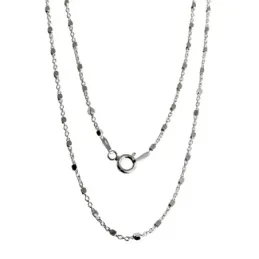 Cadena plata Ley 925m unisex 50 cm. barbada combinada cuadrados reasa