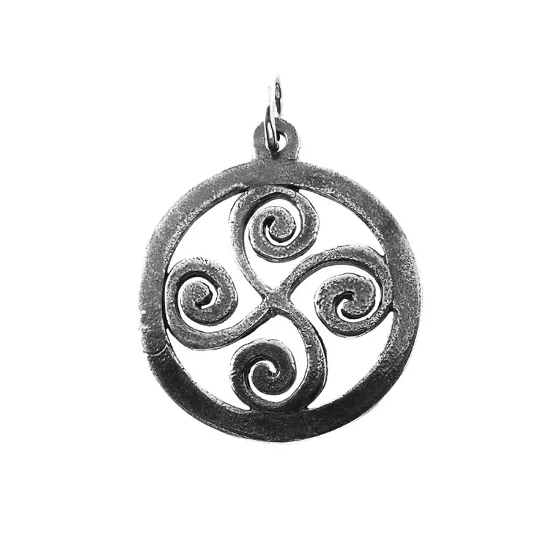 Lauburu cerco calado amuleto plata Ley 925m unisex 24 mm. colgante ma