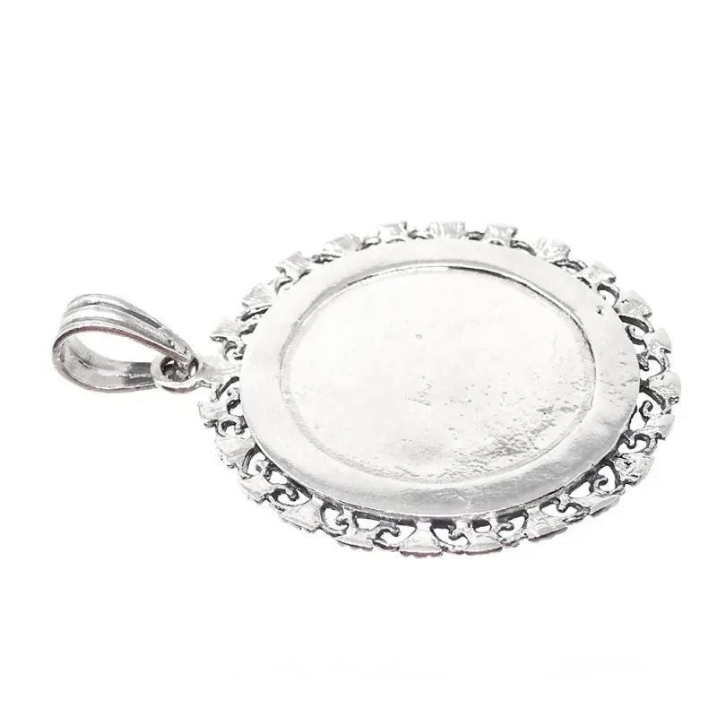 Ángel de la Guarda medalla plata Ley 925m unisex 36 mm. cerco detalle
