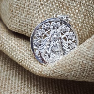 Virgen del Rocío Medalla en Plata de Ley 925m maciza de 28 mm. en rel