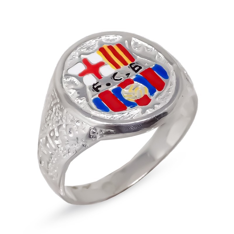 Fútbol Club Barcelona Sello de Caballero en Plata Ley 925m escudo esm