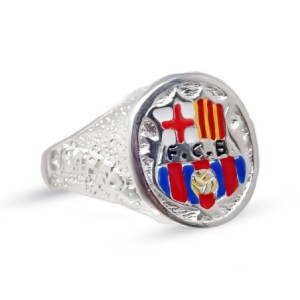 Fútbol Club Barcelona Sello de Caballero en Plata Ley 925m escudo esm