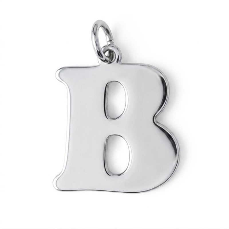Colgante Plata Ley 925m inicial letra mayúscula personalizada 24 mm.