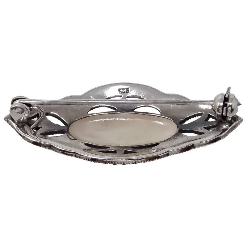 Broche en Plata Ley 925m alfiler de 42 mm. oxidado con circonitas y m