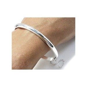 Pulsera plata Ley 925m media caña lisa 5mm [AB1045]