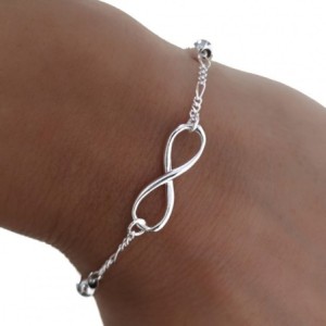 Pulsera plata Ley 925m cadena 17.5cm. alternada 3x1 bolas motivo infi