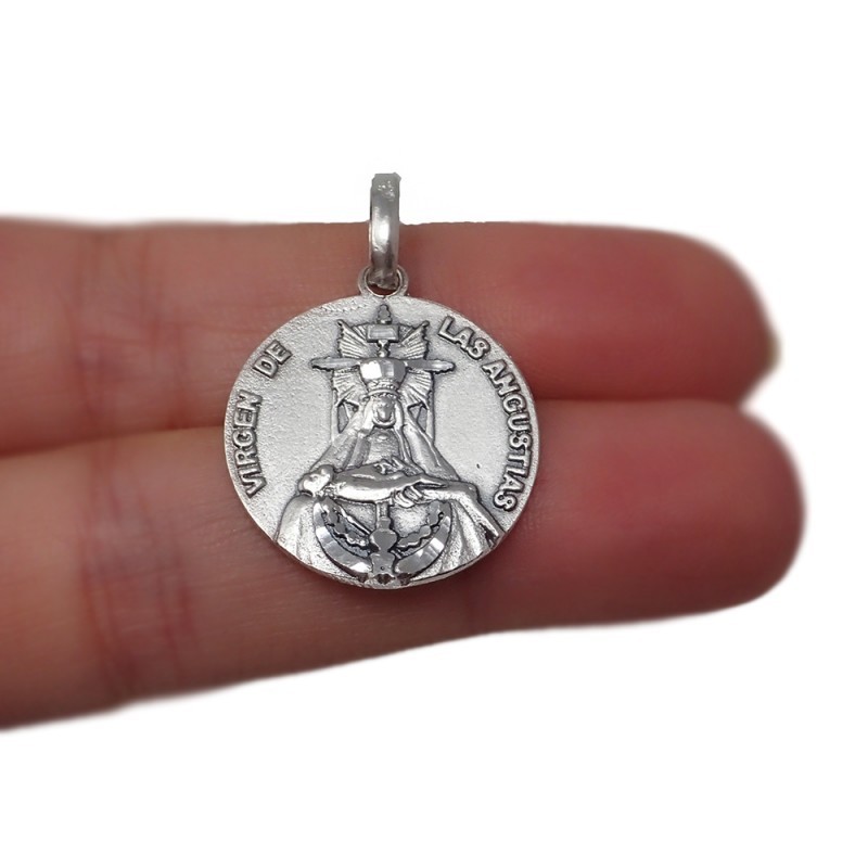 Virgen de las Angustias Granada medalla plata Ley 925m unisex 21 mm.