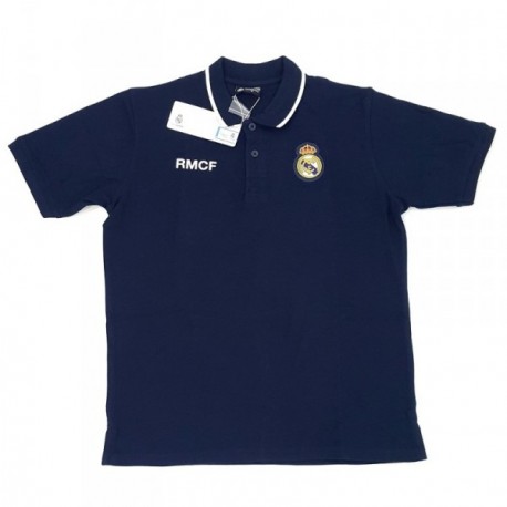 Polo Real Madrid adulto marino escudo bordado