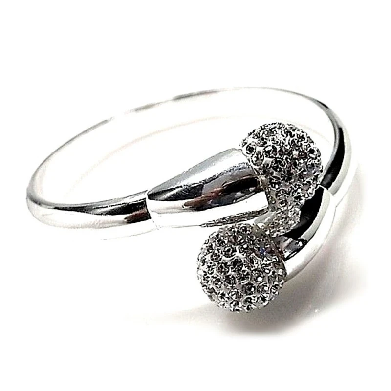 Pulsera brazalete plata Ley 925m media cana bolas 14mm. [AB0931]