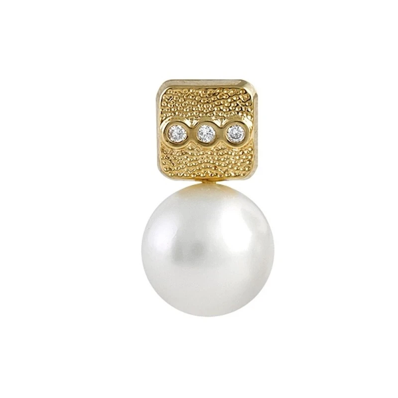 Colgante Oro Amarillo 18k modelo Comunión (3 diamantes 1,25mm. 0,03 kltes)