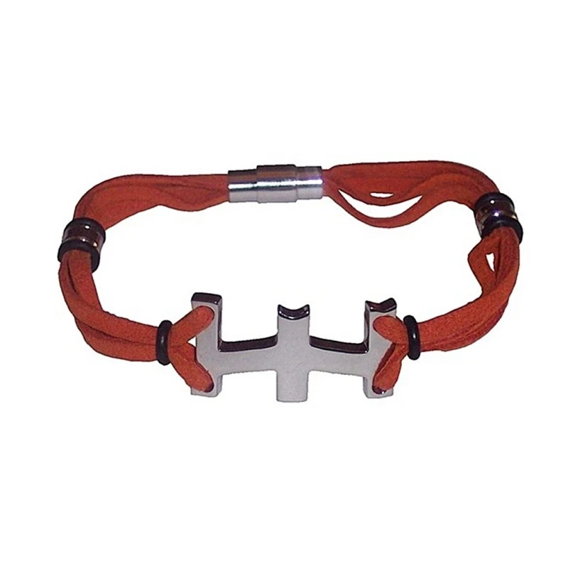 Pulsera acero piel