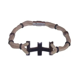 Pulsera acero piel