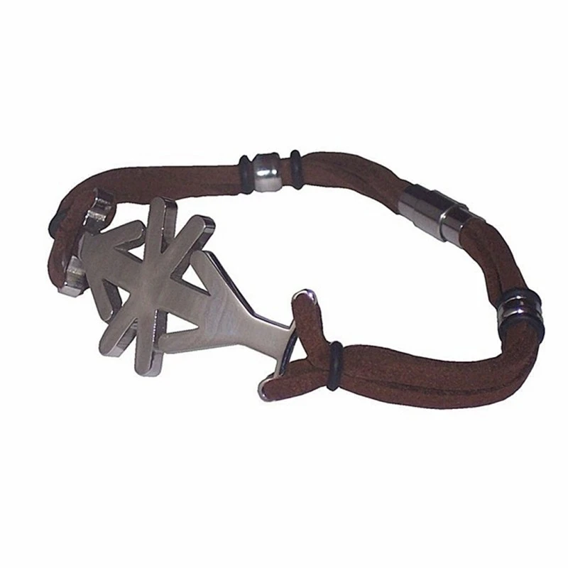 Pulsera acero piel