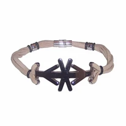 Pulsera acero piel