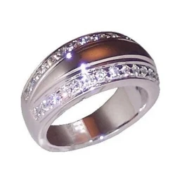 Sortija plata Ley 925m talla 14 rodiada alta calidad [2266]