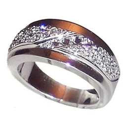 Sortija plata Ley 925m talla 12 rodiada alta calidad [2267]