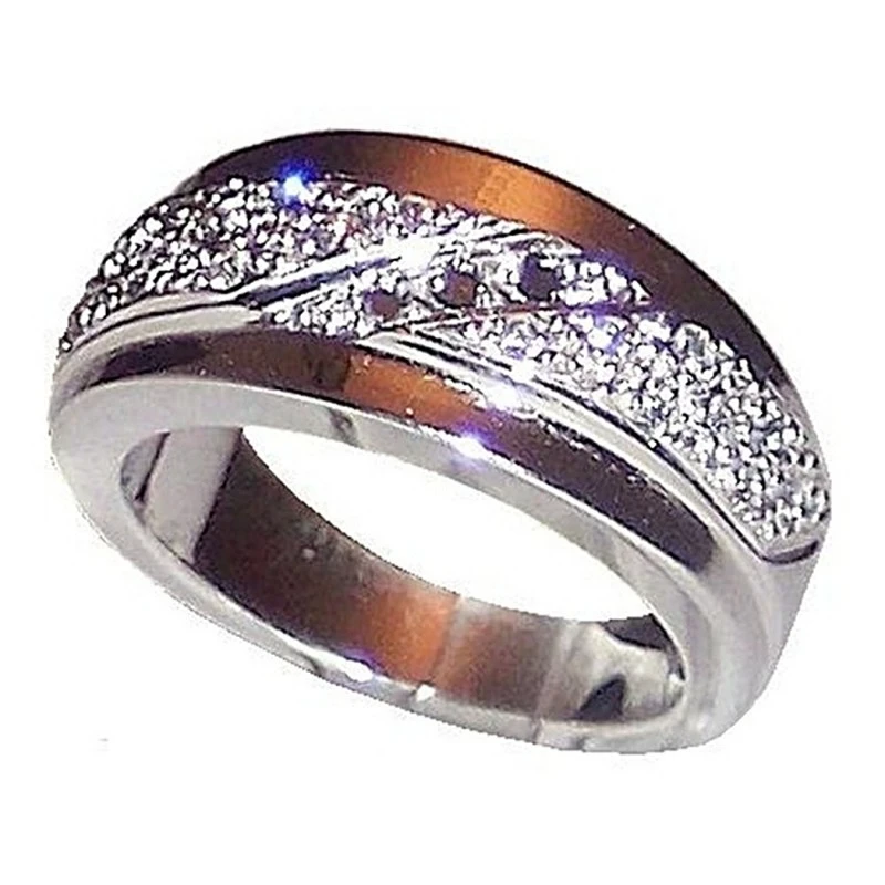 Sortija plata Ley 925m talla 12 rodiada alta calidad [2267]