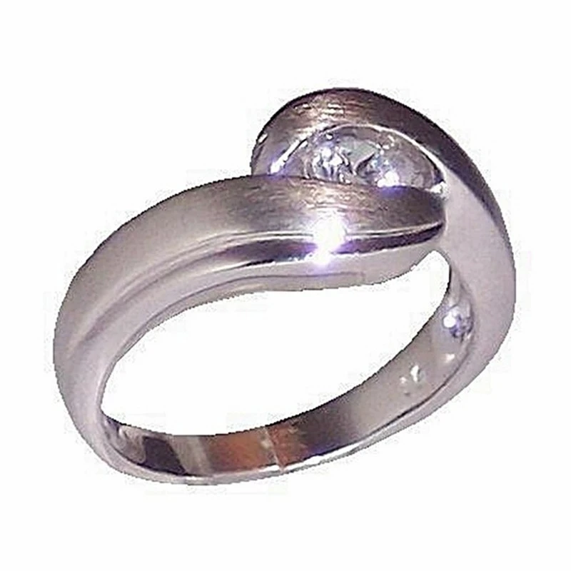 Sortija plata Ley 925m talla 16 circonita [2313]
