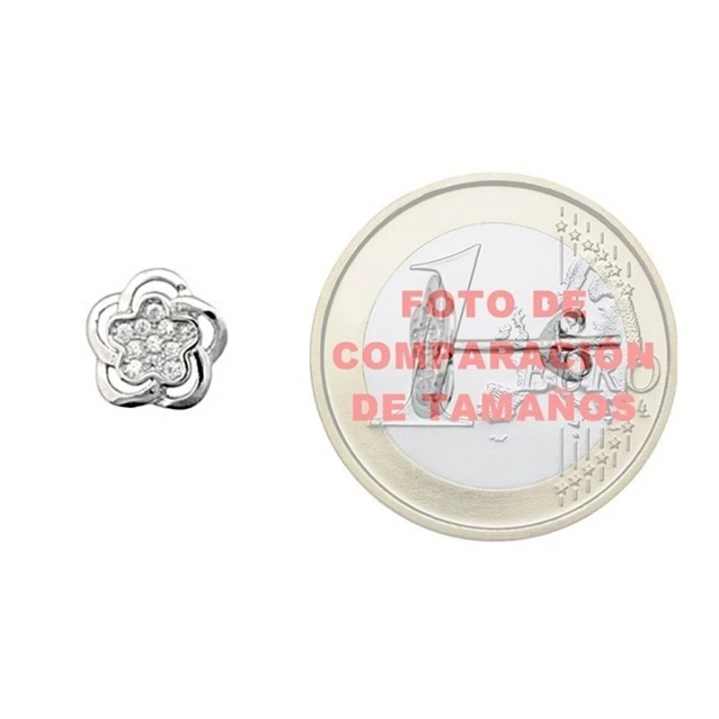 Pendientes plata Ley circonitas cierre presión [5208]