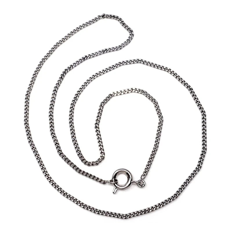 Cadena metal rodiado 40 cm. barbada unisex cierre reasa