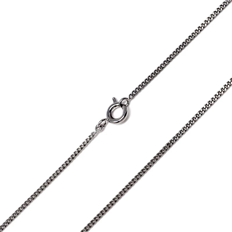 Cadena metal rodiado 40 cm. barbada unisex cierre reasa