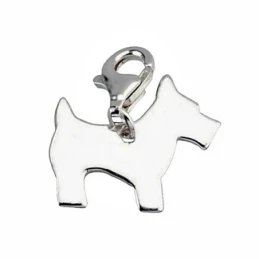 Colgante charm plata Ley perro cierre mosquetón [5330]