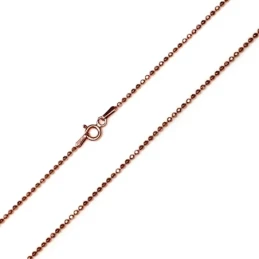 Cadena plata rosa 50 cm. bola diamantada 1,5mm. [5738]