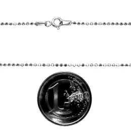 Cadena plata rosa 50 cm. bola diamantada 1,5mm. [5738]