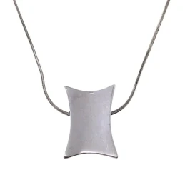 Gargantilla plata Ley 925m colgante brillo rectangular [2012]
