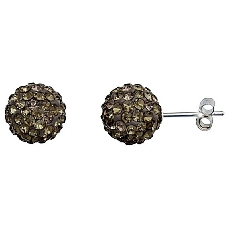 Pendientes plata Ley 925m bola Shambala 10mm. gris [4844GRI]